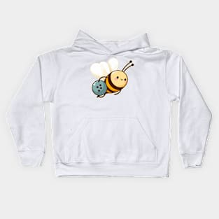 cute bee carrying a bowling ball Kids Hoodie